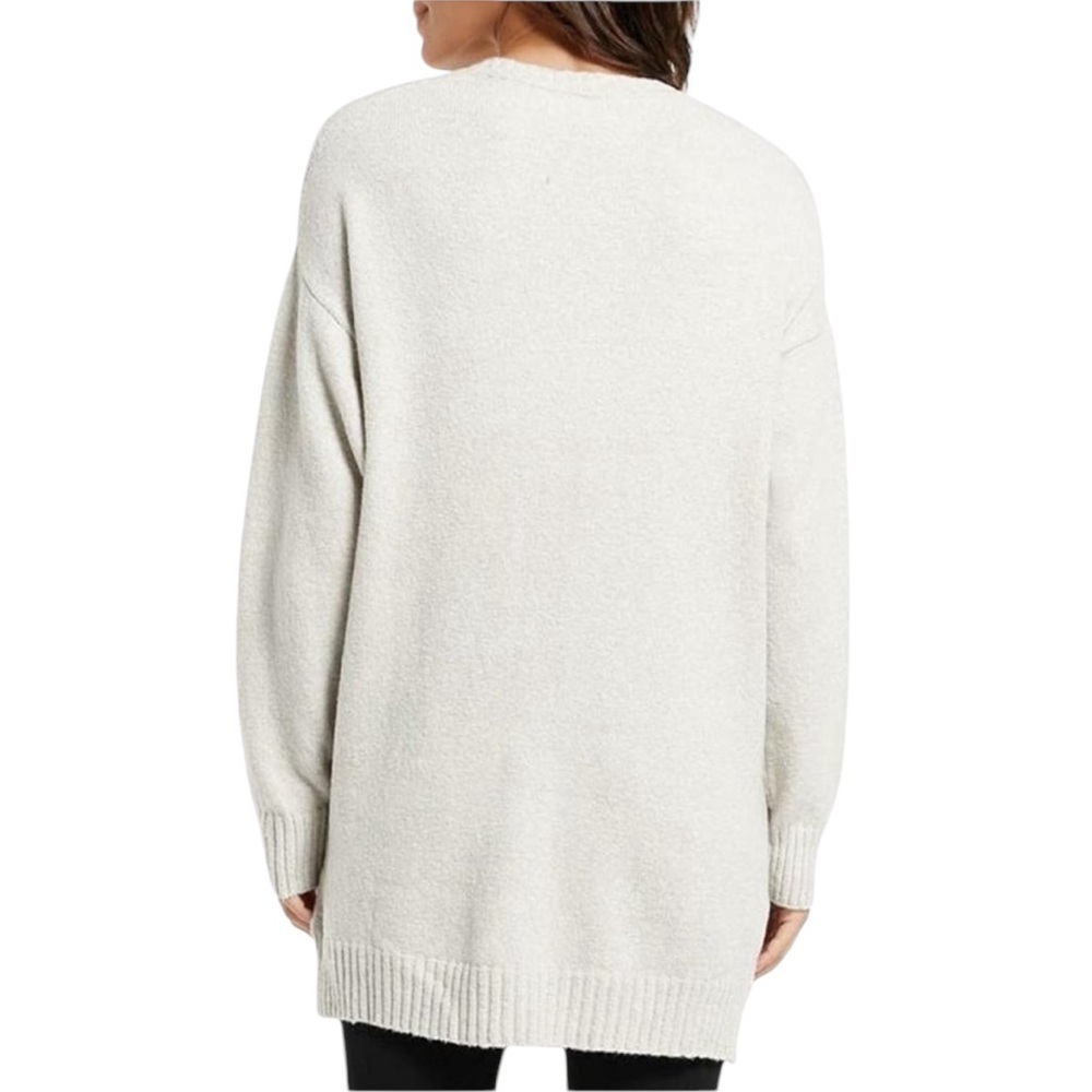 Caslon Boucle Knit Tunic Sweater Long Sleeves V-Neck Ivory Knit Pullover - Picture 2 of 16
